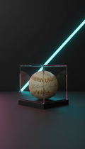 Autographed memorabilia ball in acrylic showcase