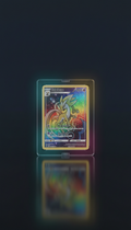 Pokémon holographic card in acrylic case